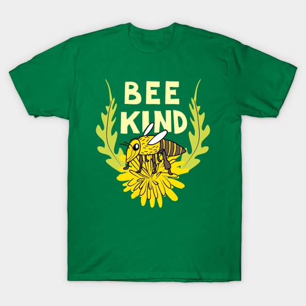 Bee Kind Cute Honeybee on a Dandelion T-Shirt by Alissa Carin